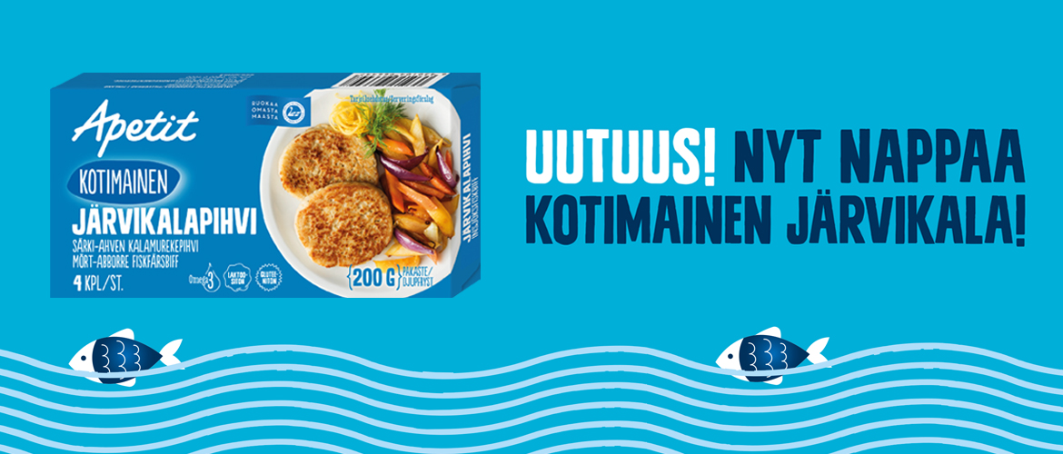 Apetit Järvikalapihvit kauppojen pakastealtaisiin – vastuullinen vaihtoehto ruokapöytään