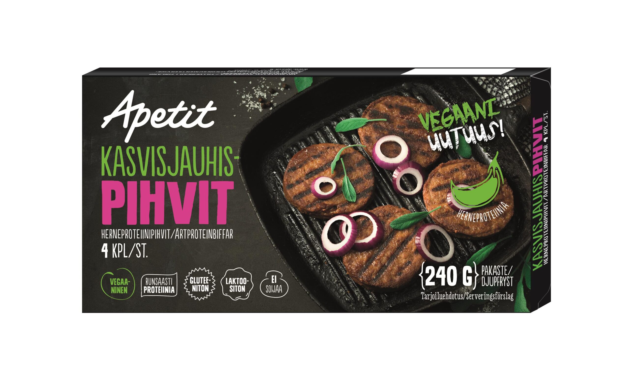 Uutta! Vegaaniset Apetit Kasvisjauhis -pihvit ja pyörykät pakkasesta
