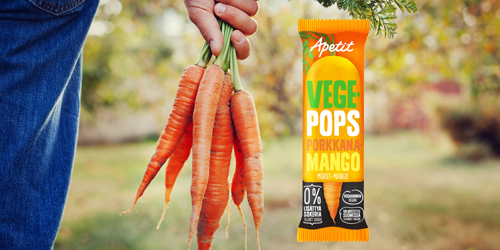 Apetit Vegepops porkkana-mango on Vuoden Suomalainen Elintarvike 2018 -kilpailun finalisti